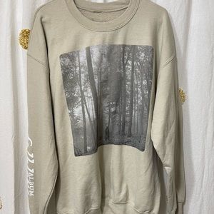 Beige folklore album cover crew neck